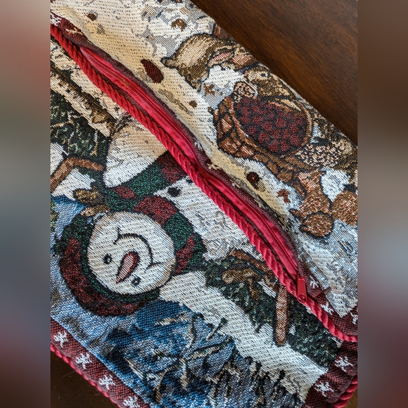 Christmas Tapestry Pillow Cover With Zipper - Picture 3 of 6